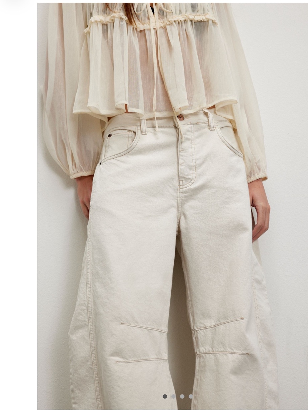 Free People We the Free Good Luck Barrel Jeans  size 30 - Picture 2 of 7